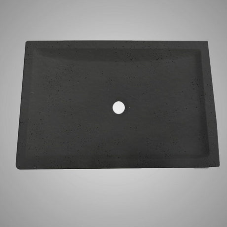 Zapen Rectangular Cast Concrete Vessel Sink - Black