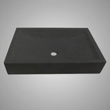 Zapen Rectangular Cast Concrete Vessel Sink - Black