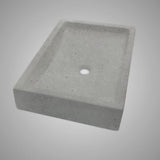 Zapen Rectangular Cast Concrete Vessel Sink - Dark Grey