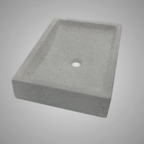Zapen Rectangular Cast Concrete Vessel Sink - Dark Grey