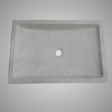 Zapen Rectangular Cast Concrete Vessel Sink - Dark Grey