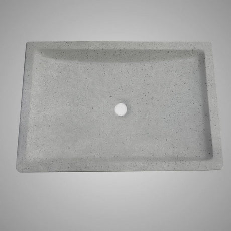 Zapen Rectangular Cast Concrete Vessel Sink - Dark Grey