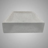 Zapen Rectangular Cast Concrete Vessel Sink - Dark Grey