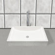 Zapen Rectangular Cast Concrete Vessel Sink - White