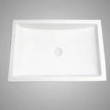 Zapen Rectangular Cast Concrete Vessel Sink - White
