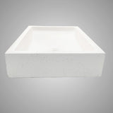 Zapen Rectangular Cast Concrete Vessel Sink - White