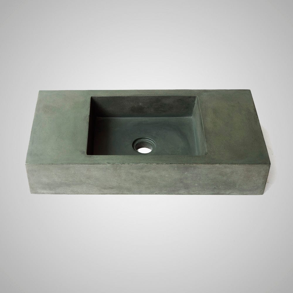 Zedden Cast Concrete Wall-Mount Sink - Copper Green