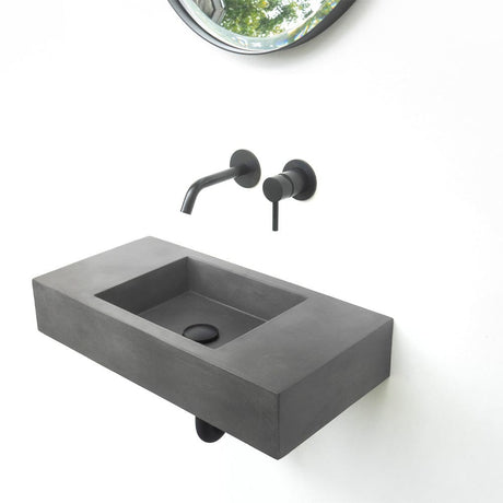 Zedden Cast Concrete Wall-Mount Sink - Dusk Grey