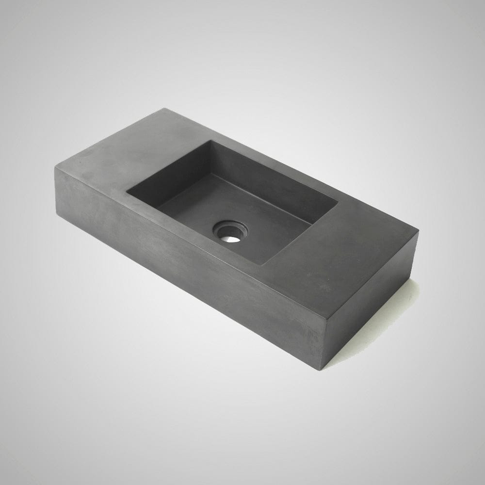 Zedden Cast Concrete Wall-Mount Sink - Dusk Grey