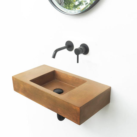 Zedden Cast Concrete Wall-Mount Sink - Vintage Brown
