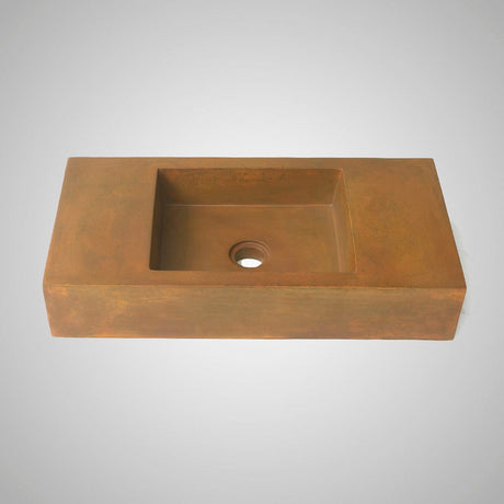 Zedden Cast Concrete Wall-Mount Sink - Vintage Brown