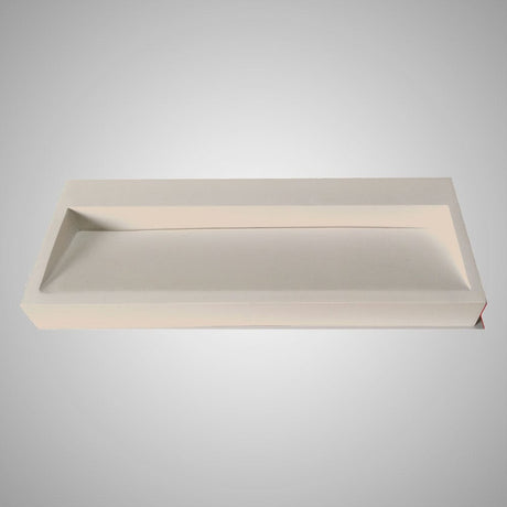 Zedley Rectangular Cast Concrete Vessel B-Grade Sink - Cream