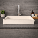Zedley Rectangular Cast Concrete Vessel B-Grade Sink - Cream