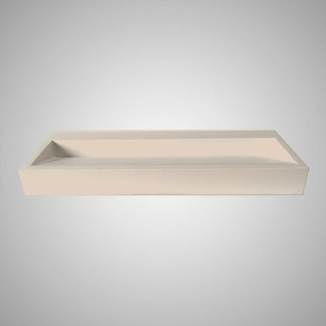 Zedley Rectangular Cast Concrete Vessel B-Grade Sink - Cream