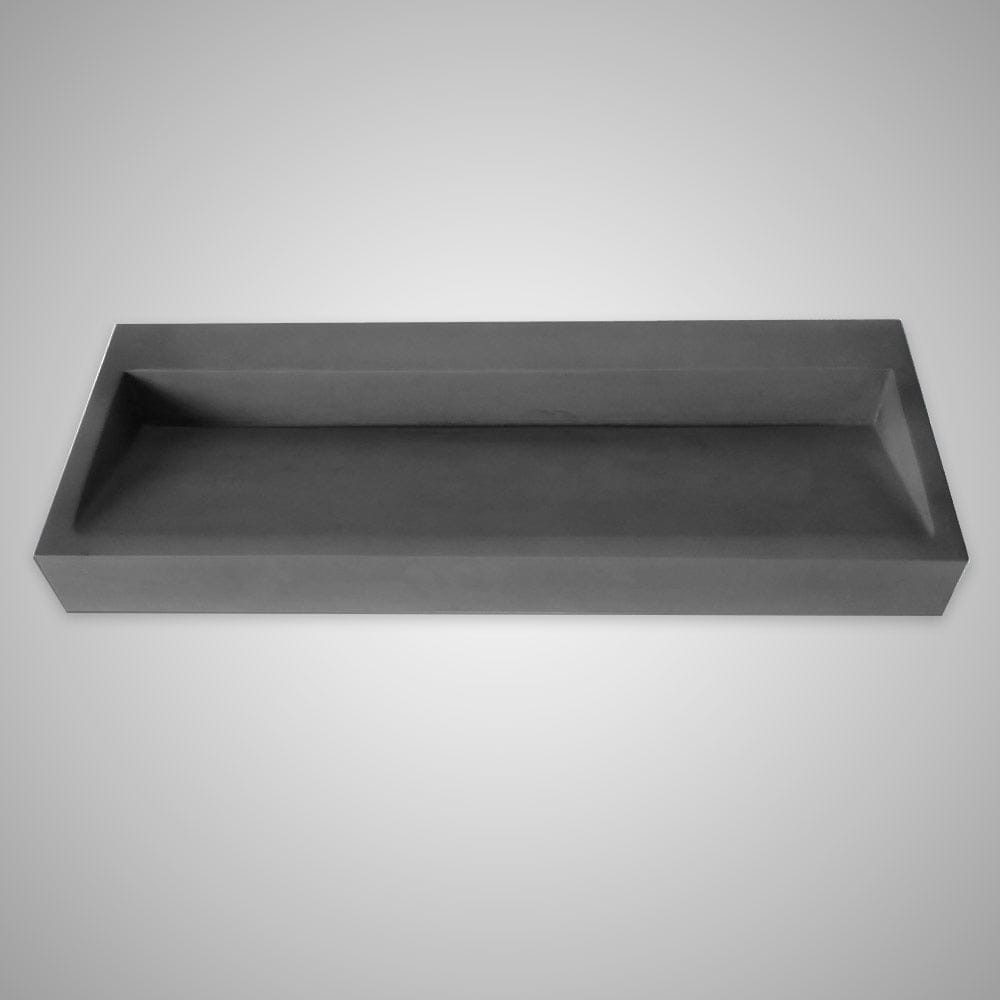 Zedley Rectangular Cast Concrete Vessel B-Grade Sink - Dark Grey