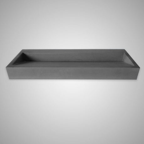 Zedley Rectangular Cast Concrete Vessel B-Grade Sink - Dark Grey