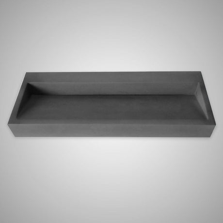 Zedley Rectangular Cast Concrete Vessel B-Grade Sink - Dark Grey