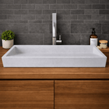 Zedley Rectangular Cast Concrete Vessel B-Grade Sink - Light Grey
