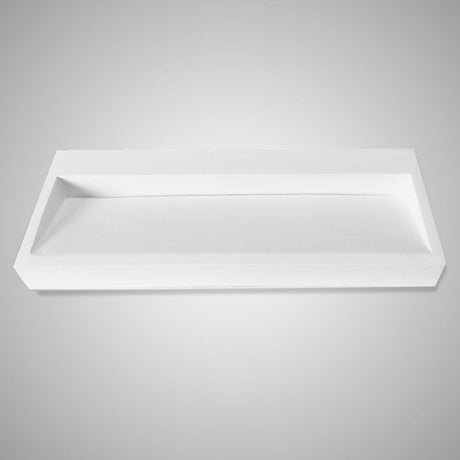 Zedley Rectangular Cast Concrete Vessel B-Grade Sink - White