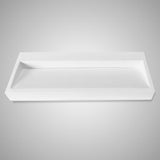 Zedley Rectangular Cast Concrete Vessel B-Grade Sink - White
