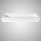Zedley Rectangular Cast Concrete Vessel B-Grade Sink - White