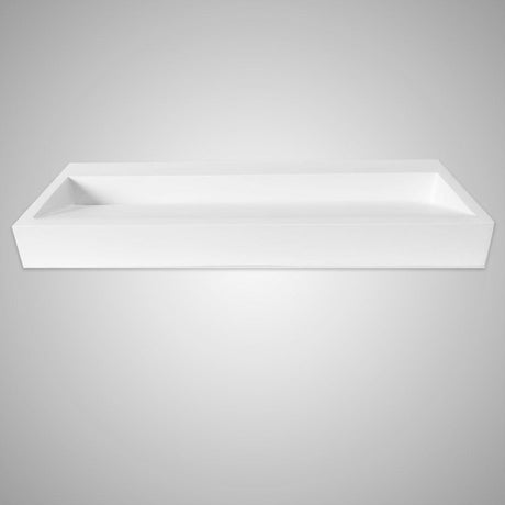 Zedley Rectangular Cast Concrete Vessel B-Grade Sink - White