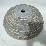 Zelma Marble Vessel Sink with Chiseled Exterior - Polished Black Interior