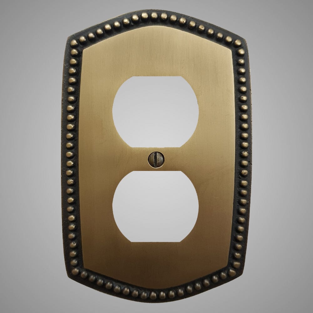 1 Gang Duplex Outlet Wall Switch Plate - Beaded Design