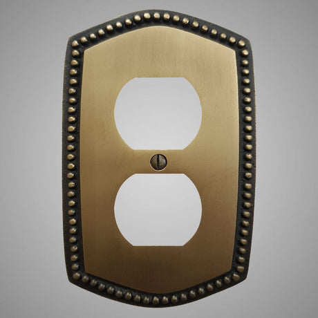 1 Gang Duplex Outlet Wall Switch Plate - Beaded Design