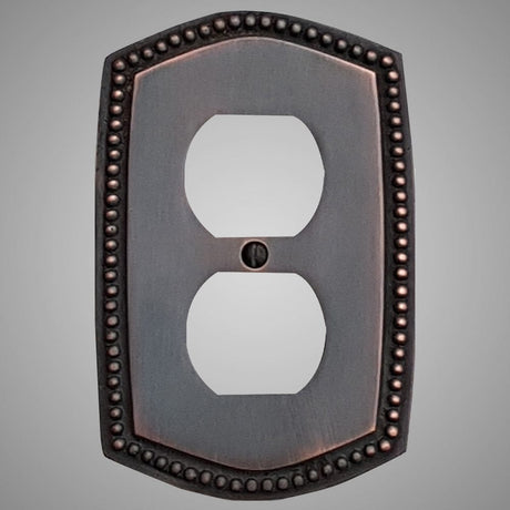 1 Gang Duplex Outlet Wall Switch Plate - Beaded Design