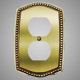 1 Gang Duplex Outlet Wall Switch Plate - Beaded Design