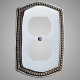 1 Gang Duplex Outlet Wall Switch Plate - Beaded Design