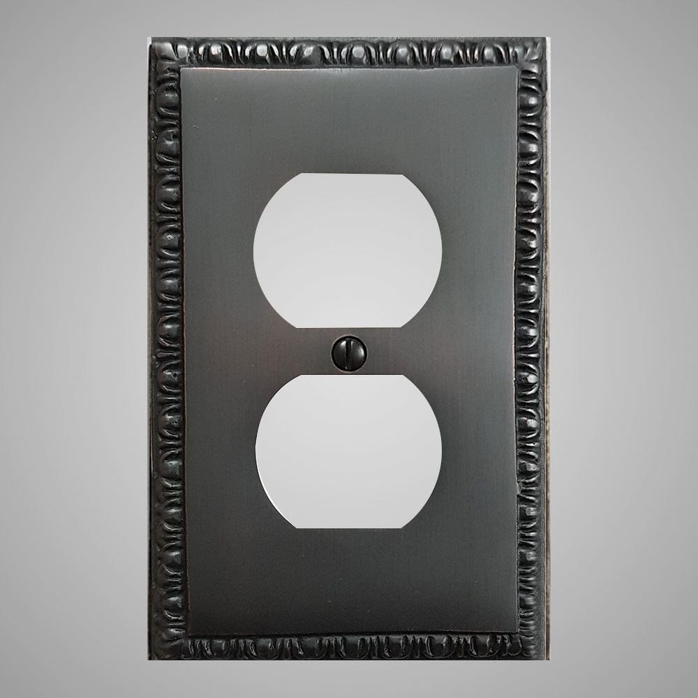 1 Gang Duplex Outlet Wall Switch Plate - Egg & Dart Design