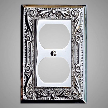 1 Gang Duplex Outlet Wall Switch Plate - Floral Design