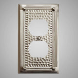 1 Gang Duplex Outlet Wall Switch Plate - Framed Hammered Design