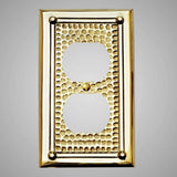 1 Gang Duplex Outlet Wall Switch Plate - Framed Hammered Design