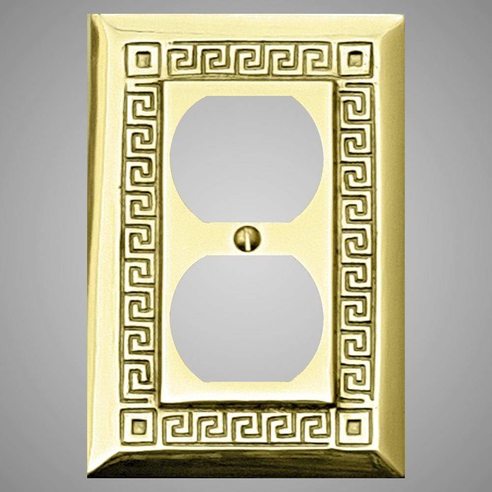1 Gang Duplex Outlet Wall Switch Plate - Greek Design