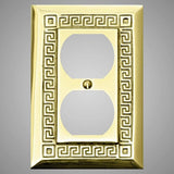 1 Gang Duplex Outlet Wall Switch Plate - Greek Design