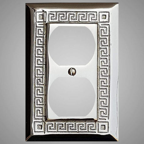 1 Gang Duplex Outlet Wall Switch Plate - Greek Design