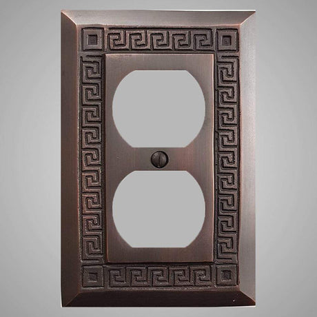 1 Gang Duplex Outlet Wall Switch Plate - Greek Design