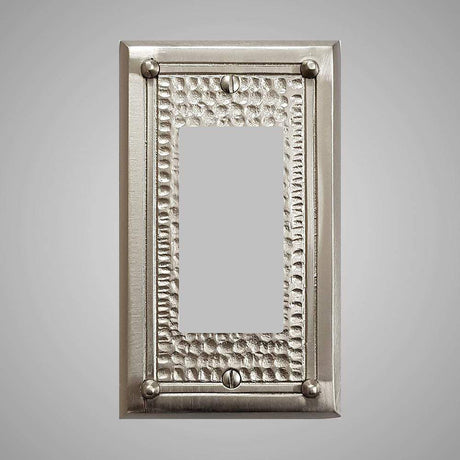 1 Gang Rocker Light Switch Plate - Framed Hammered Design