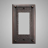 1 Gang Rocker Light Switch Plate - Framed Hammered Design