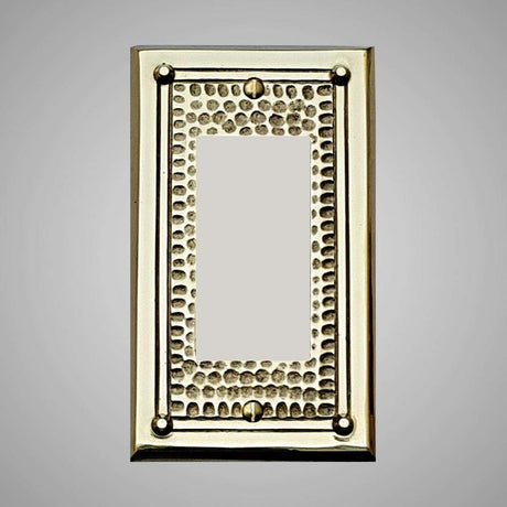 1 Gang Rocker Light Switch Plate - Framed Hammered Design