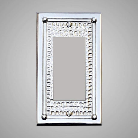 1 Gang Rocker Light Switch Plate - Framed Hammered Design