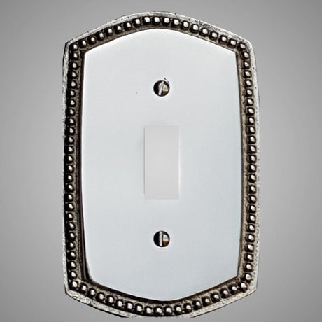 1 Gang Toggle Light Switch Plate - Beaded Design