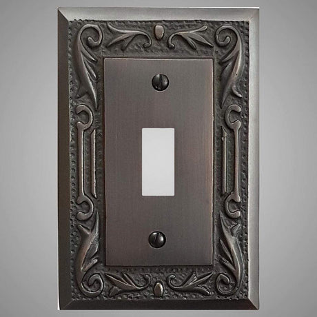 1 Gang Toggle Light Switch Plate - Floral Design