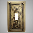 1 Gang Toggle Light Switch Plate - Framed Hammered Design