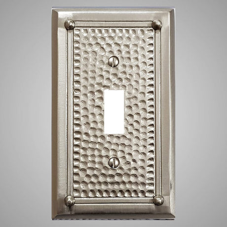 1 Gang Toggle Light Switch Plate - Framed Hammered Design