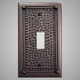 1 Gang Toggle Light Switch Plate - Framed Hammered Design