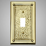 1 Gang Toggle Light Switch Plate - Framed Hammered Design